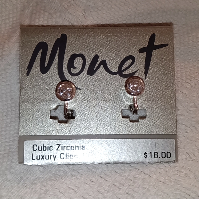 Monet Cubic Zirconia Clips Earrings